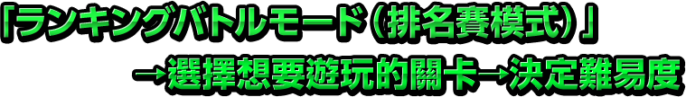 選擇想要遊玩的關卡→決定難易度